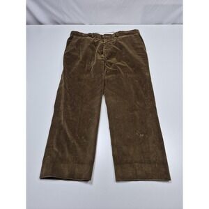 J. Press Dress Pants Mens 40x28 Brown Corduroy Flat Front Classic Made USA